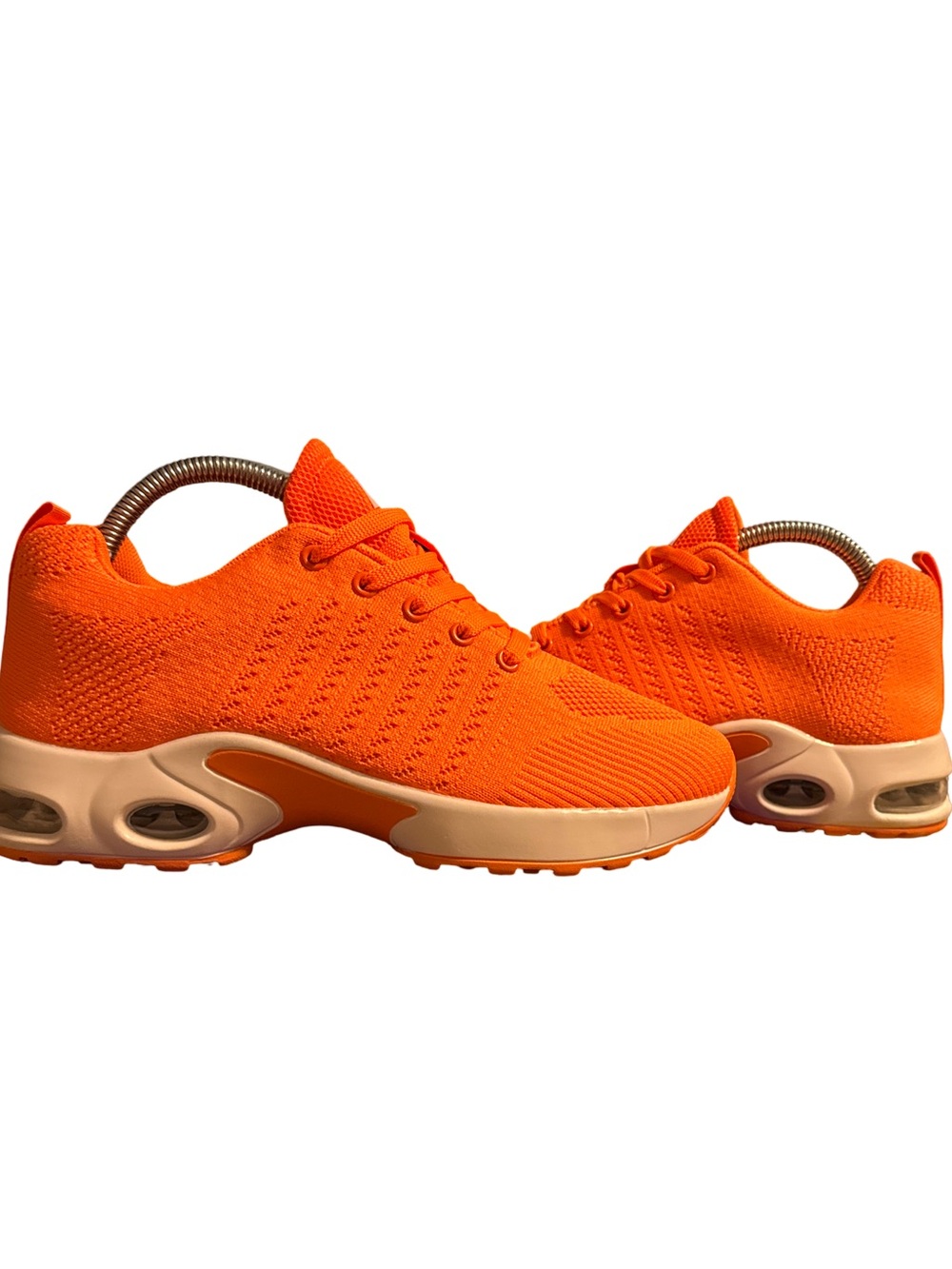Mishansha Women Vibrant Orange Mesh Athletic Sneakers